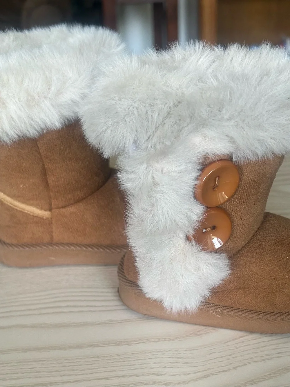 Kids Faux Fur Lined Winter Boots - Chestnut